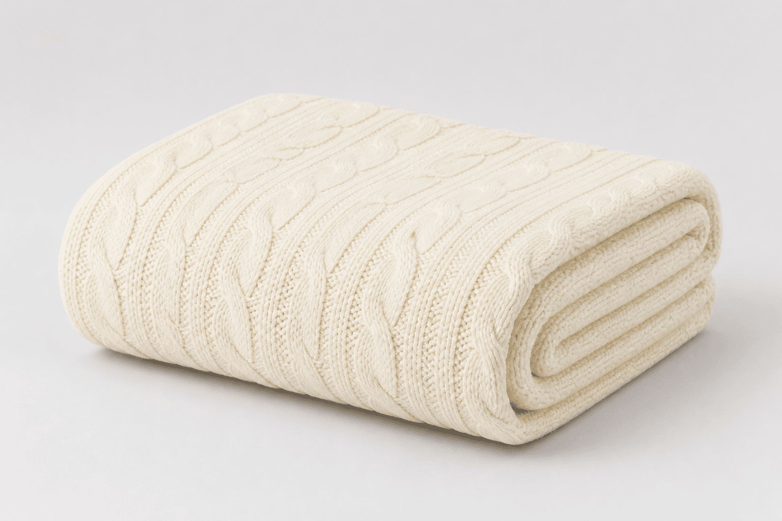 Cable Knit Cotton Throw
